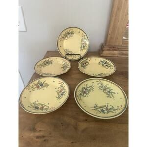 Vintage French Kenilworth QUIMPER Soleil Yellow Floral 6.25” Bread&Butter Plate